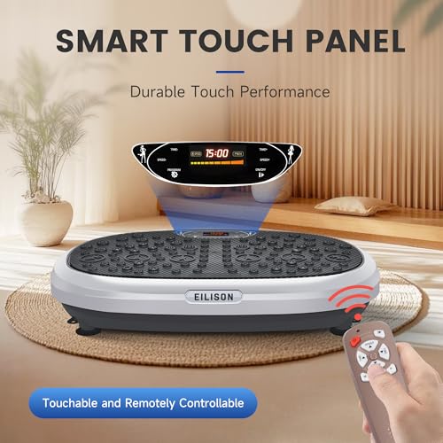 EILISON FitMax 3D XL Vibration Plate Exercise Machine - Whole Body Workout Vibration Platform w/Loop Bands - Lymphatic Drainage Machine for Weight Loss, Shaping, Wellness, Recovery