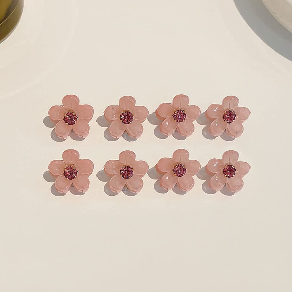 XINGNIAO Set of 20 Black Mini Hair Clips for Girls Braided Clips Pony Clips Exquisite Side Clips Headpiece (Pink Rhinestones)