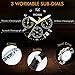 HOWK Men's Stopwatch with Date Analog Black Luminous Dial Stainless Steel Case and Leather Band