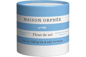 Fleur De Sel Flaky Sea Salt, Non-Iodized Sun Dried Mineral Salt with Trace Minerals, Iron & Zinc ‒ Coarse Flake Finishing & S