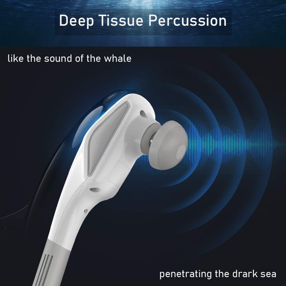 TYMO WHITE WHALE Handheld Massager - Heat Therapy Massager with Silicone Nodes for Comfortable use, Powerful (3600 RPM) Deep Tissue Percussion for Pain Relief, Cover 90% Body Massage: Health & Personal Care