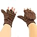 Men's Thinsulate 3M Thick Wool Knitted Half Mitten Suede Palm Gloves L/XL Brown