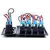 Amarine-made-4-Gang-Red-LED-Indicators-Rocker-Circuit-Breaker-Waterproof-Marine-Boat-Rv-Switch-Panel-Combined-with-Dual-USB-12v-Power-Adapter-Panel-PN-CB4-R-CB1S1S2