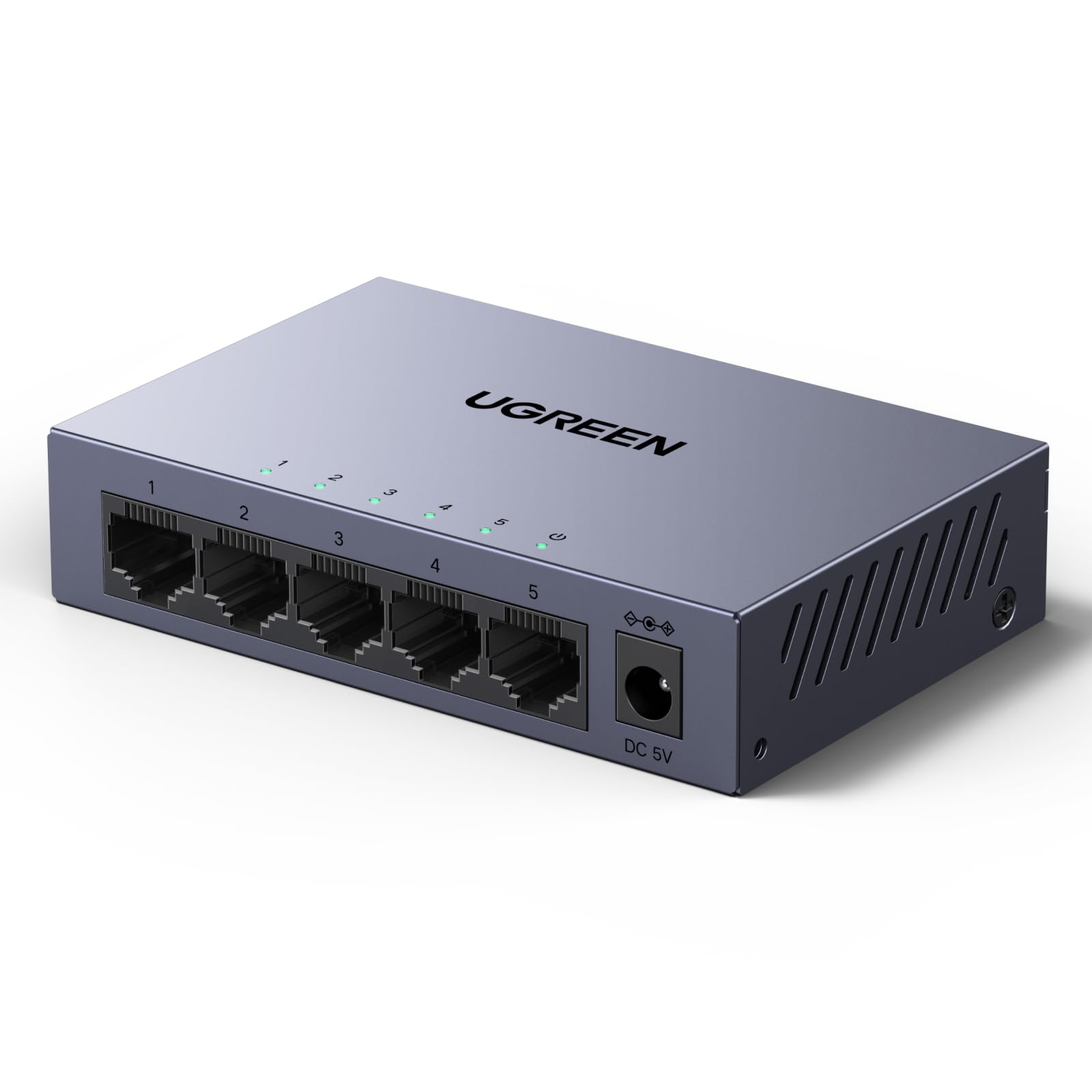 UGREEN Switch 5 Port LAN Switch mit Metallgehäuse unterstützt Management