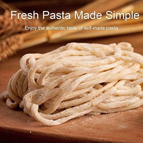 Sailnovo Machine à Pâtes Manuelles en Acier Inoxydable pour Faire Tagliatelle Spaghettis Lasagnes Ravioles (Argent)