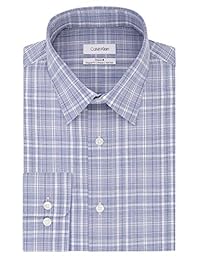 Calvin Klein Camisas de vestir para hombre, no necesita planchado, elástico, ajuste regular