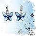 Brilla Women's Butterfly Hoop Earrings Stud Jewelry with Swarovski Crystals