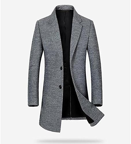 Lemumu Daily Men's Casual Simple Autumn Winter Coat Solid Lapel Long-sleeved long, Other