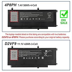 ANTIEE 56Wh 4P8PH Battery Replacement for Dell