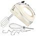 VonShef Cream 250W Hand Mixer Whisk With Chrome Beater, Dough Hook, 5 Speed and Turbo Button + FREE Balloon Whisk