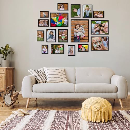 Ditwis Photo Frame 25 x 25 cm Black, Square Frame Suitable for Photos, Pictures and Memories, Horizontal or Vertical Exposure on Wall or Table