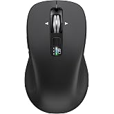 CITLLA Wireless Bluetooth Mouse (USB + BT1 + BT2), Full Size, 4-Way Scrolling, Multi-Device Silent Mouse for Computer, Laptop, iPad, MacBook (Black)