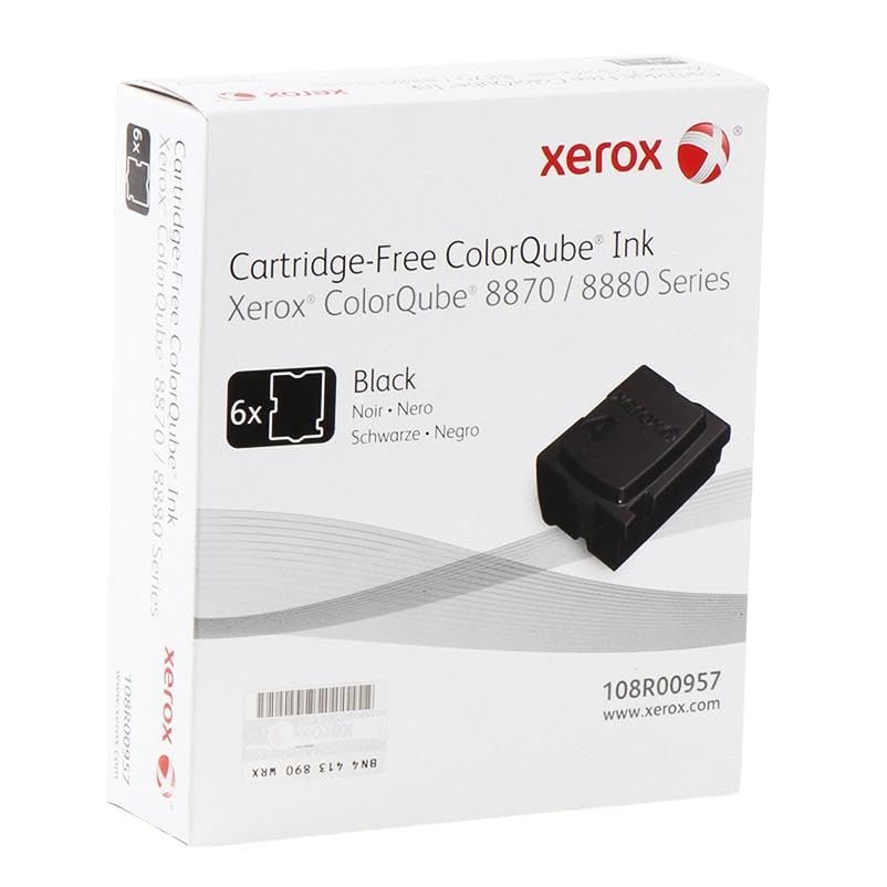 Xerox ColorQube 8870/8880 Black Solid Ink (6 sticks, 16,700 Pages) - 108R00957