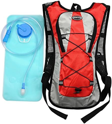 Hydration Pack with 2L Backpack Water Bladder for Hiking Running Biking Color Red