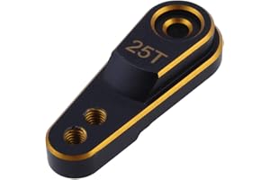 Hobbypark Aluminum Servo Horn 25T Steering Arm for Traxxas TRX4 TRX-4 1/10 Scale RC Crawler Car, Replace 8247X(Gold-Black)