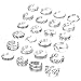 FUNRUN JEWELRY 24PCS Vintage Toe Ring Set for Women Girls Adjustable Knuckle Ring Antique Retro Finger Ring