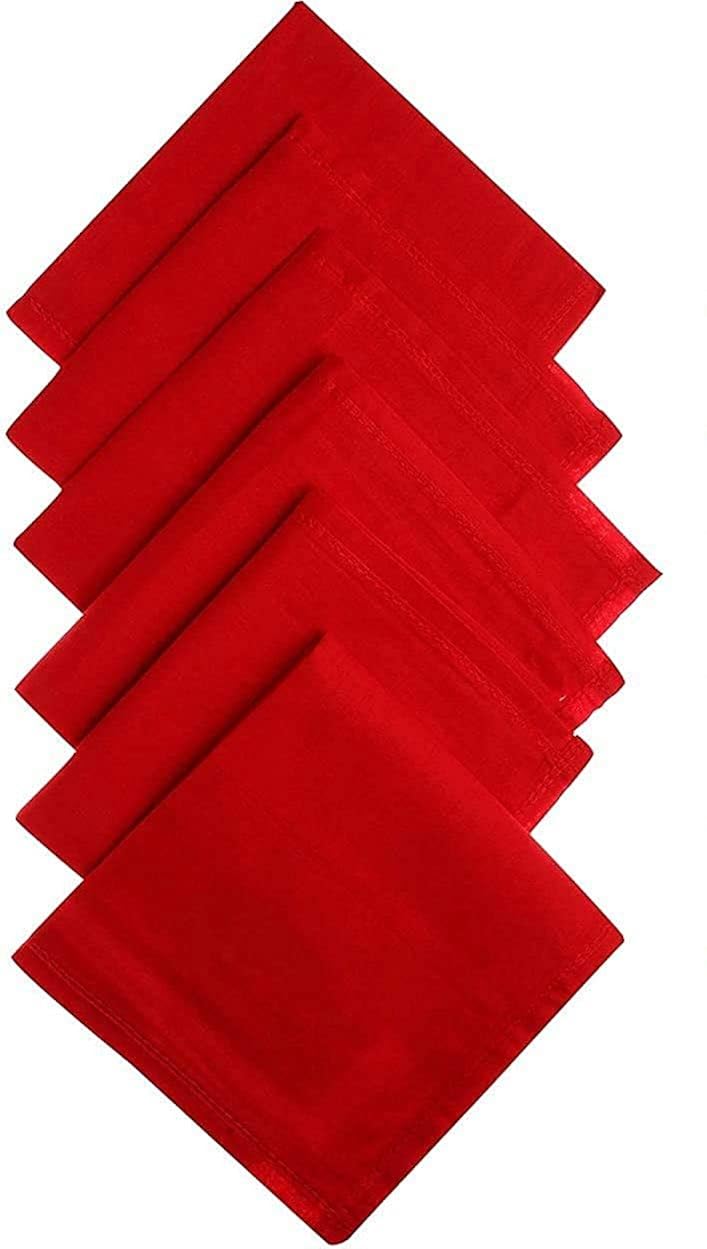 Aenon Fashion Solid Colors 100 Red Handkerchief For Men Cotton Large