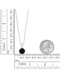 Plata de ley negro Onyx & Blanco Topacio Collar con Colgante de la mujer (3,14 quilates, auténtica con 18 inch Cadena de plata)
