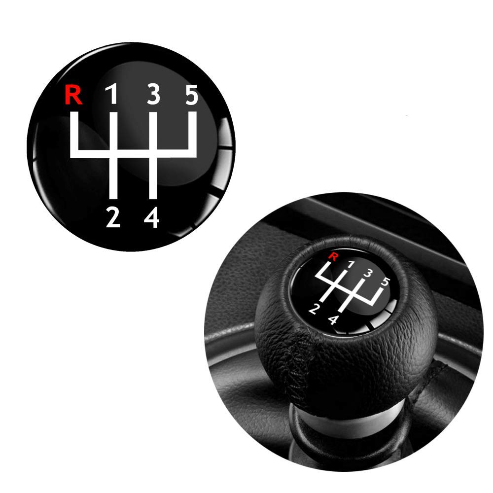 Biomar Labs® 1 x 3D Silicone Shift 5 Speed Gear Lever Knob Cover Sticker Decal Diameter 30mm Emblem Auto Tuning S 59