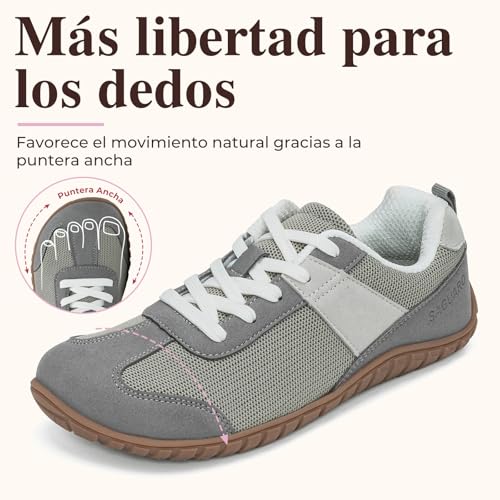 SAGUARO Mujer Zapatillas Barefoot Calzado Minimalista Barefoot Shoes con Puntera Ancha para Uso Diario, Talla 35-43