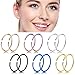 Nose Hoop Rings,18-20G 12PCS Stainless Steel Body Jewelry Piercing Nose Ring Hoop,Nose Studs Rings Tragus hoop Earring. (C: 12Pcs (20G 8mm Outer Diameter))