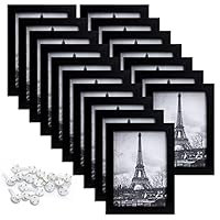 upsimples 5x7 Picture Frame Set of 17,Multi Photo Frames Collage for Wall or Tabletop Display,Black