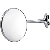 United Pacific C5007 Polished Stainless Steel 4-inch Round Classic Style Door Edge Mirror, Adjustable Bracket - One Mirror