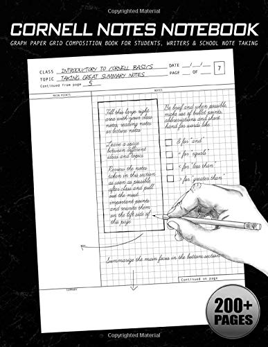 cornell notes notebook graph paper grid composition book for students writers school note taking perfect for classroom notes lectures planning blank books for college students publishing inc make it happen