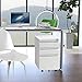 INTERGREAT 3 Drawer Filing Cabinet with Lock, White Mobile File Cabinet with Wheels, Rolling Small Metal Cabinets Under Desk for Home Office, Assembled