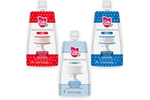 Cake Mate Christmas Decorating Icing Red, White & Blue Bundle – Great for Decorating Cakes, Cookies & More | Christmas Decorating, Holidays (three 8oz Pouches)