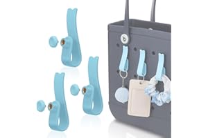 Lenink Hook Accessories Compatible with Bogg Bag, 3 Pack Insert Charm Keychain Holder for Beach Totes Bags, Hanging Keys, Water Bottles (Blue)
