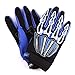Motocross Motorcycle BMX MX ATV Dirt Bike Skeleton Racing Gloves Blue