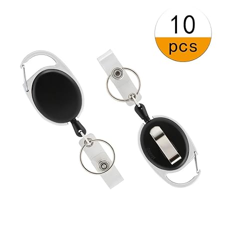 Kesote 10 Stück Ausweishalter Jojo mit Gürtelclip Schlaufenclip für Ausweishülle Kartenhülle Kartenhalter Schlüsselkarten, Sc