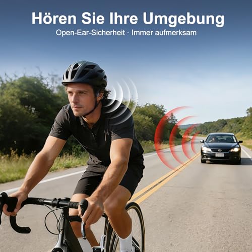 sunvito Knochenschall Kopfhörer Bluetooth 6.0, offene Bluetooth-Funkkopfhörer für Sport, wasserdichte, leichte Ohrhörer mit Ohrstöpseln für Laufsport, Fitnessstudio, Radfahren, schwarz