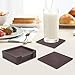 Drink Coasters,PU Leather Coasters for Drinks Glasses Set of 6 with Holder-Protect Furniture From Water Marks(Coffee)