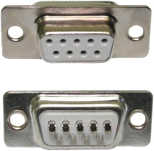 Bluecharge Direct D9 Female Connector Solder Type 9 Pin (2 Rows 5 and 4) Nickel Contacts DE9 DB9