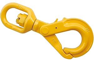 YELLOW LIFTING 3/8" Grade 80 Swivel Self Locking Hook Breaking Strength 28400 LBS WLL 7100 LBS