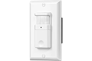 DEWENWILS Motion Sensor Light Switch, Single Pole, Motion Activated Wall Switch, Needs Neutral Wire, 5A for Hallway, Bathroom, Storage Room, UL Listed, White
