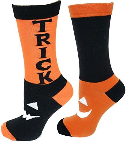 Halloween Men's Women's Dress Socks (Large, Yellow Pumpkins)