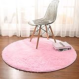Noahas 4-Feet Luxury Round Area Rugs Super Soft Living Room Bedroom Carpet Woman Yoga Mat, Pink