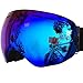 ZIONOR X Ski Snowboard Snow Goggles OTG Design for Men Women Adult with Spherical Detachable Lens UV Protection Anti-fog (VLT 26% Polarized Blue Lens)