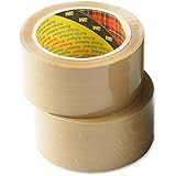 3M Scotch BUFF Brown Packaging Parcel Tape 50mm x 66m - Pack of 2
