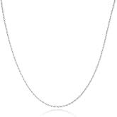 nometo Solid 925 Sterling Silver Box Chain Rope Chain Lobster Clasp Silver Chain for Men Silver Necklace Chain for Women 16/14/20/22/24/26/30 Inches