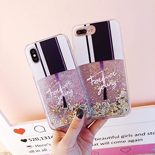 Omio for iPhone Xs Max Case Flowing Liquid Sparkle Creative Nail Polish Design Fashion Quicksand Cover for iPhone Xs Max Case Glitter Bling Slim Protective Anti Scratch Bumper Case for iPhone Xs Max