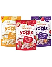 Happy Baby Organics Yogis Freeze-Dried Yogurt & Fruit Snacks, Variety Pack, 1 Ounce (Pack of 6)