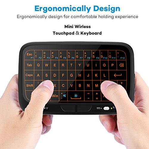 EVANPO E3+ 2.4GHz Mini Wireless Keyboard and Touchpad Mouse Combos with Backlit, Rechargeable Remote Control for Android TV Box, Kodi,HTPC, IPTV, PC, PS3 ,Xbox 360, Raspberry Pi 3, NVIDIA SHIELD TV