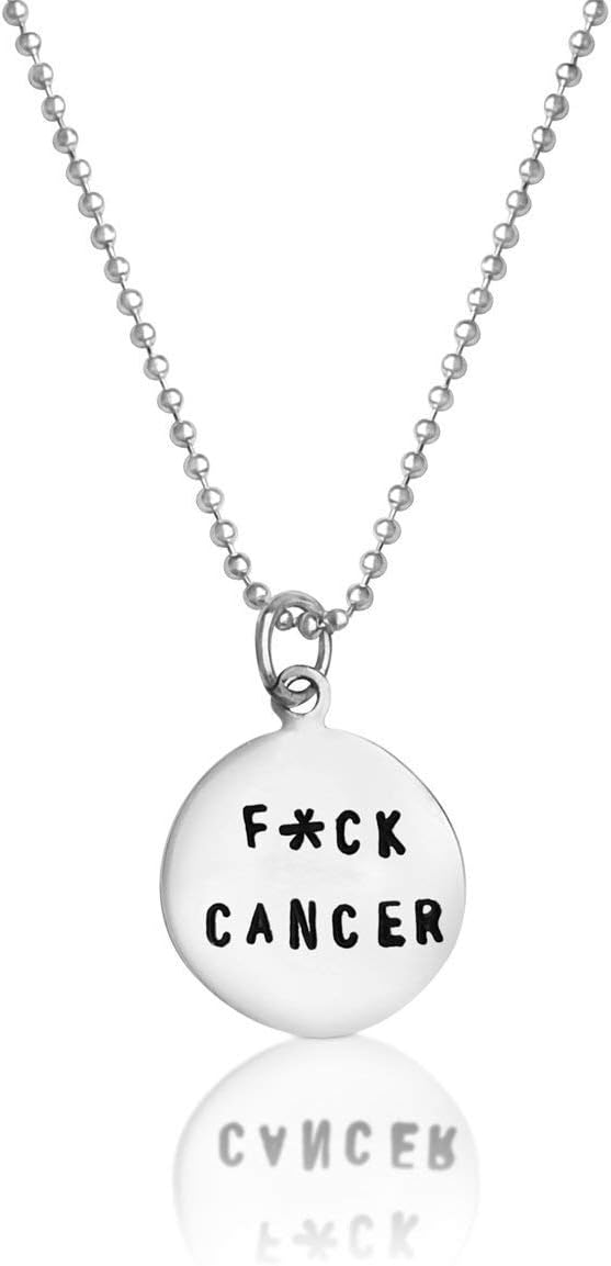 Fxck Cancer Sterling Silver Necklace