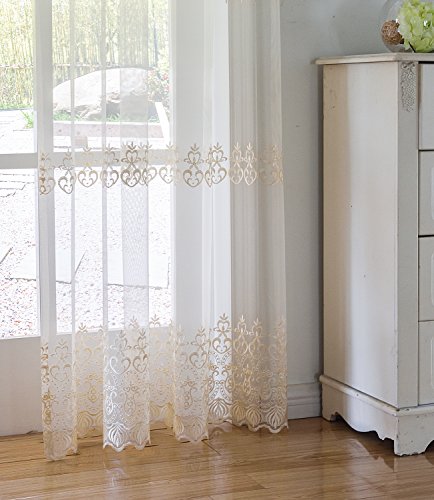 Aside Bside Sheer Curtain Tiny Arrow Embroidered Pattern Relaxed