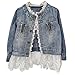 Artfasion Kids/Girls Jean Jacket Toddler Spring Denim Jacket Lace Outwear Cowboy Overcoat(9-10Y)