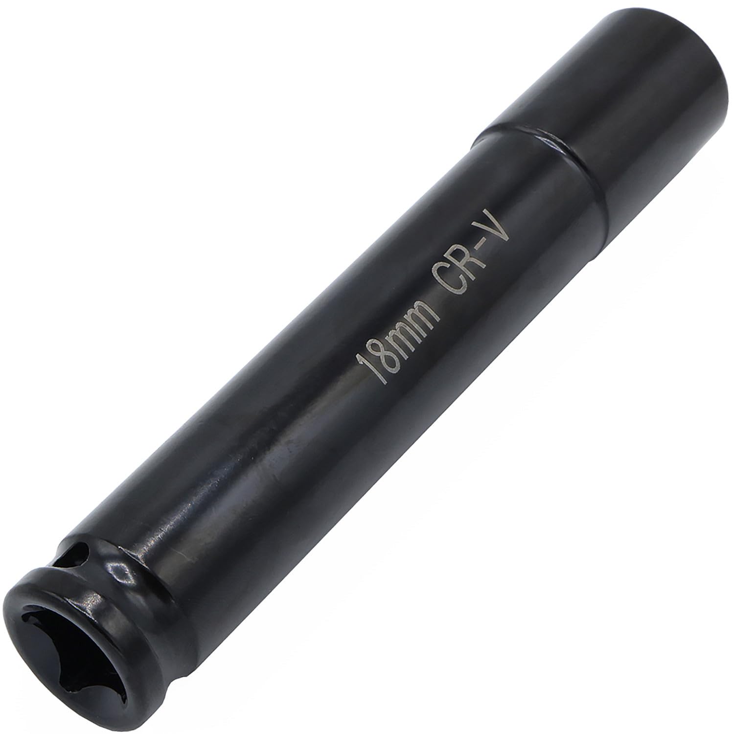 1/2" Drive by 18mm Deep Impact Socket, Heat-Treated CR-V Steel 6" Length, 6-Point Metric Size (18mm)